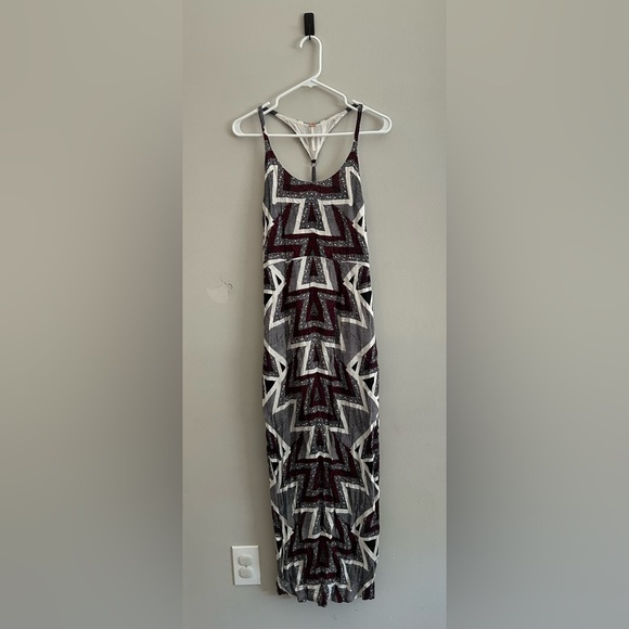 FREE PEOPLE Bohemian Serves You Right Printed Maxi Dress in Black | Size 8 - Picture 4 of 9